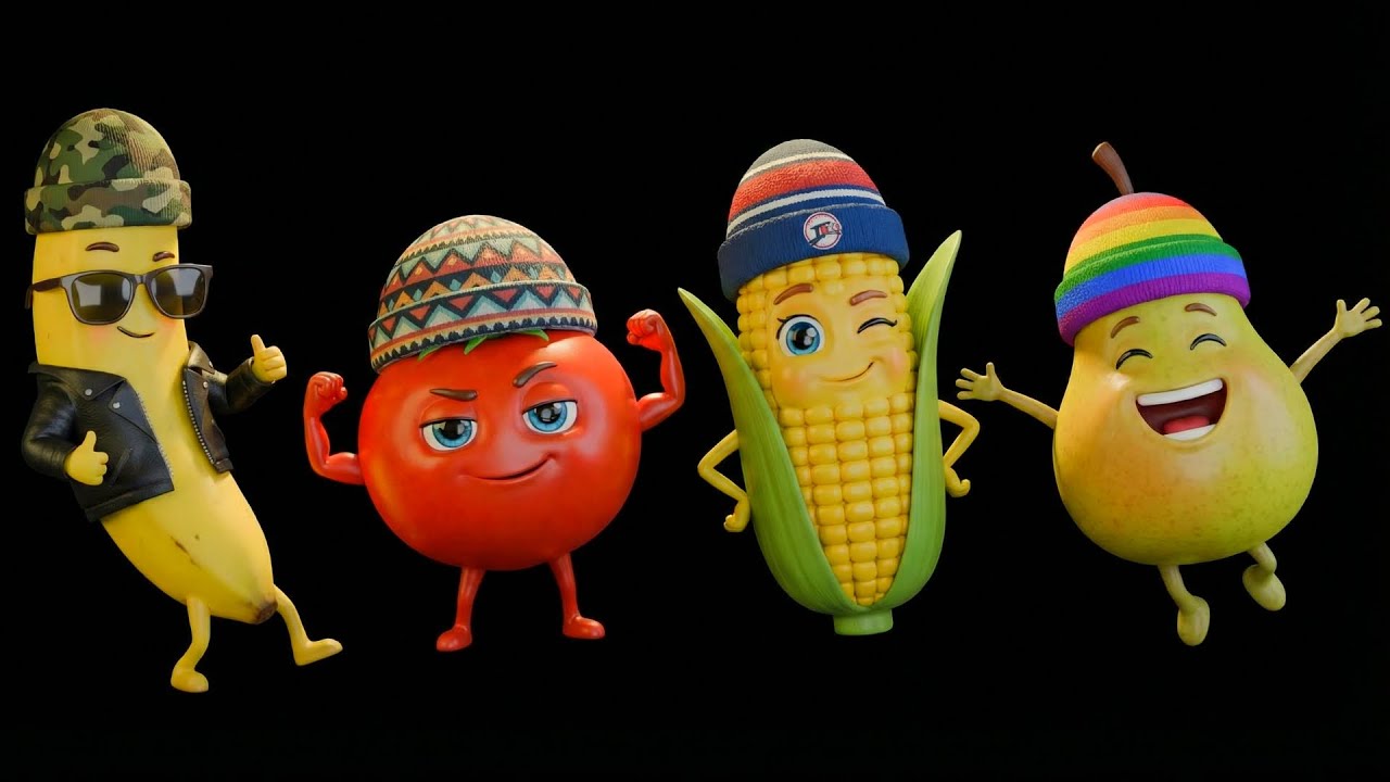 CUMBIA NA NA - Frutas Bailando la Cumbia de la Banana🍌🍌🍌Relaxing Fruit & Veggie Parade