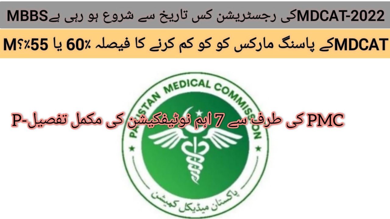 MDCAT 2022 Registration Date | New Passing Criteria of MDCAT | PMC issues 7 Notifications |RS Info M