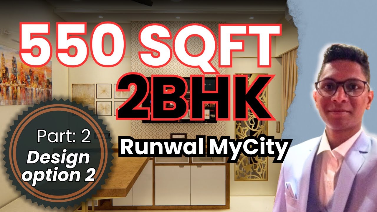 550 sq ft Compact 2 BHK Interior design | Runwal MyCity Dombivli by Riding Architect