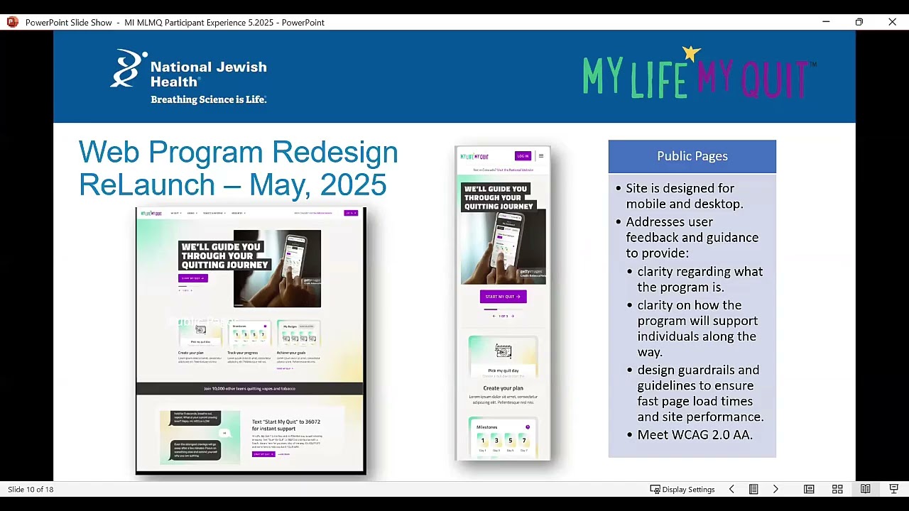 MDHHS Webinar:  My Life, My Quit Resources