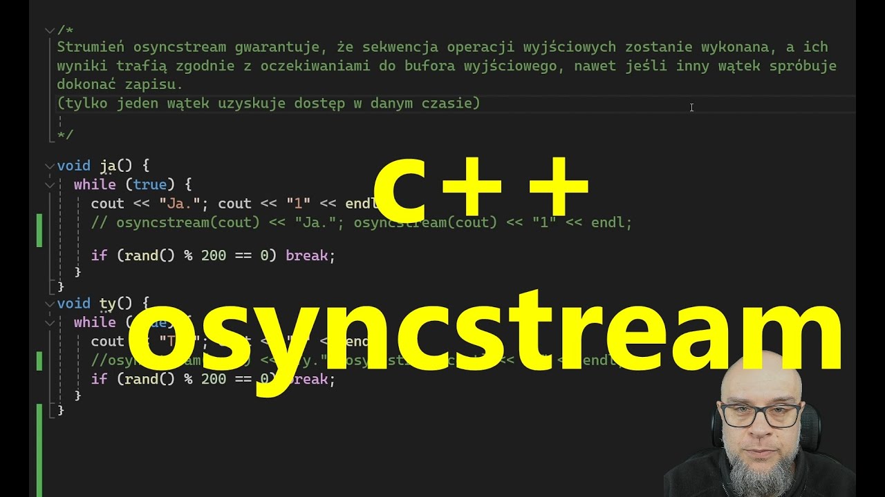 #C++. #Różnostki. Strumień osyncstream. Proste wyjaśnienie.
