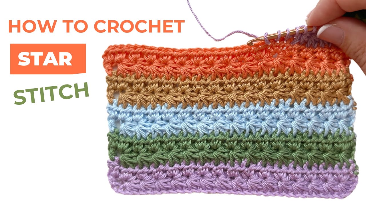 Learn how to crochet this addictive Star Stitch! Easy tutorial!