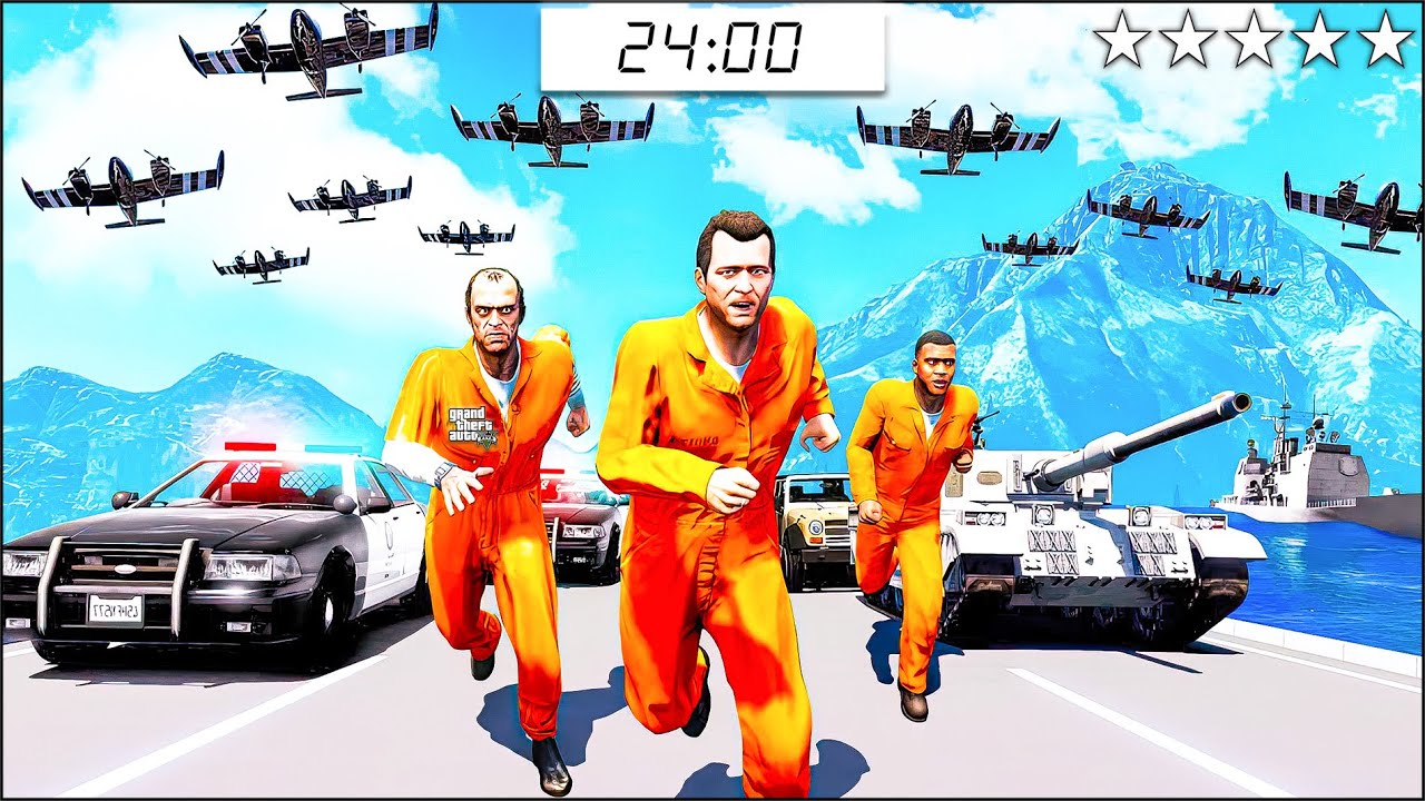 SOPRAVVIVERE 24H con 5 STELLE di POLIZIA su GTA 5 ITA