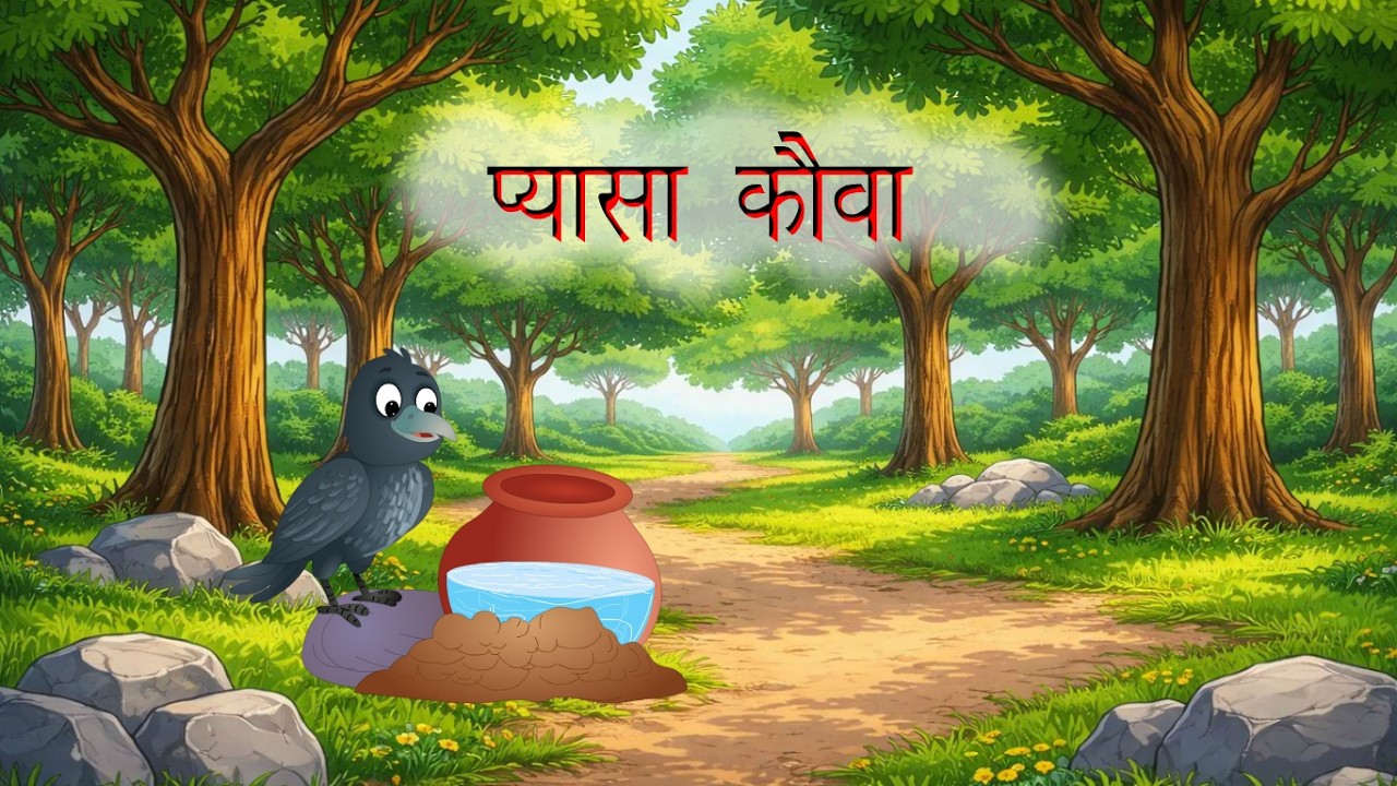 प्यासा कौवा हिंदी कहानी || The Thirsty Crow Story ||
