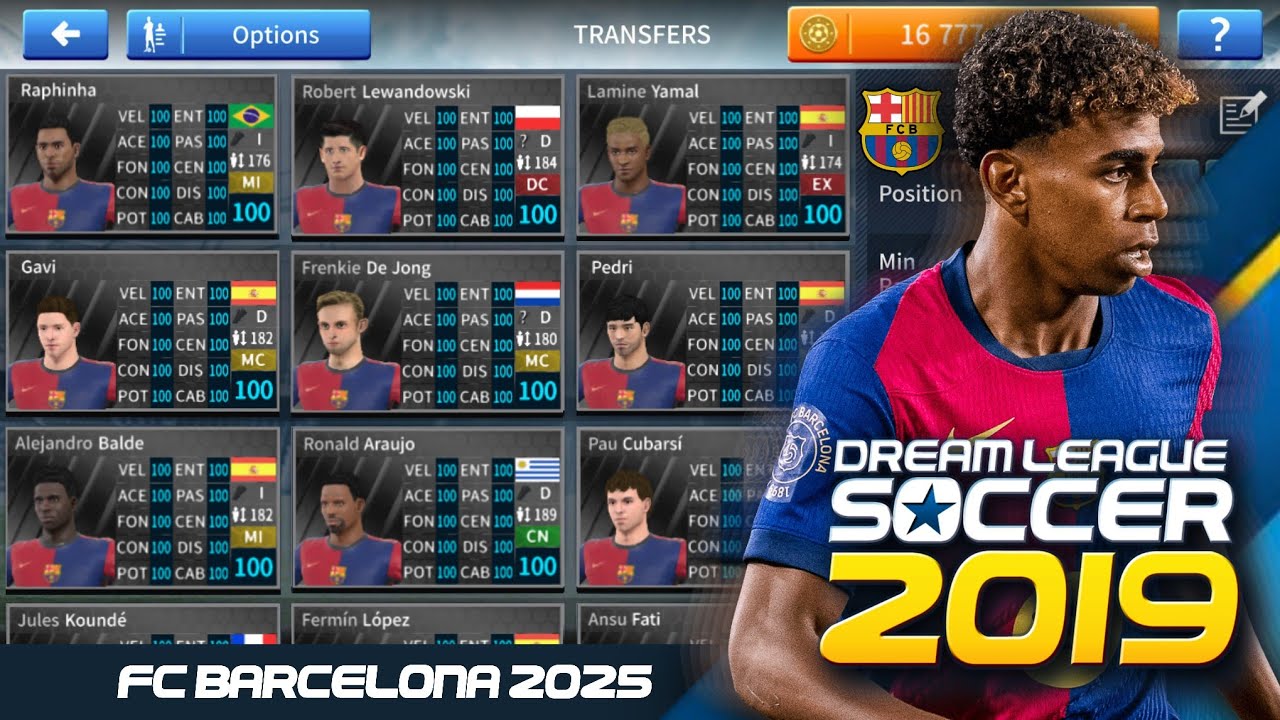 PLANTILLA DEL BARCELONA 2025 PARA DREAM LEAGUE SOCCER 2019