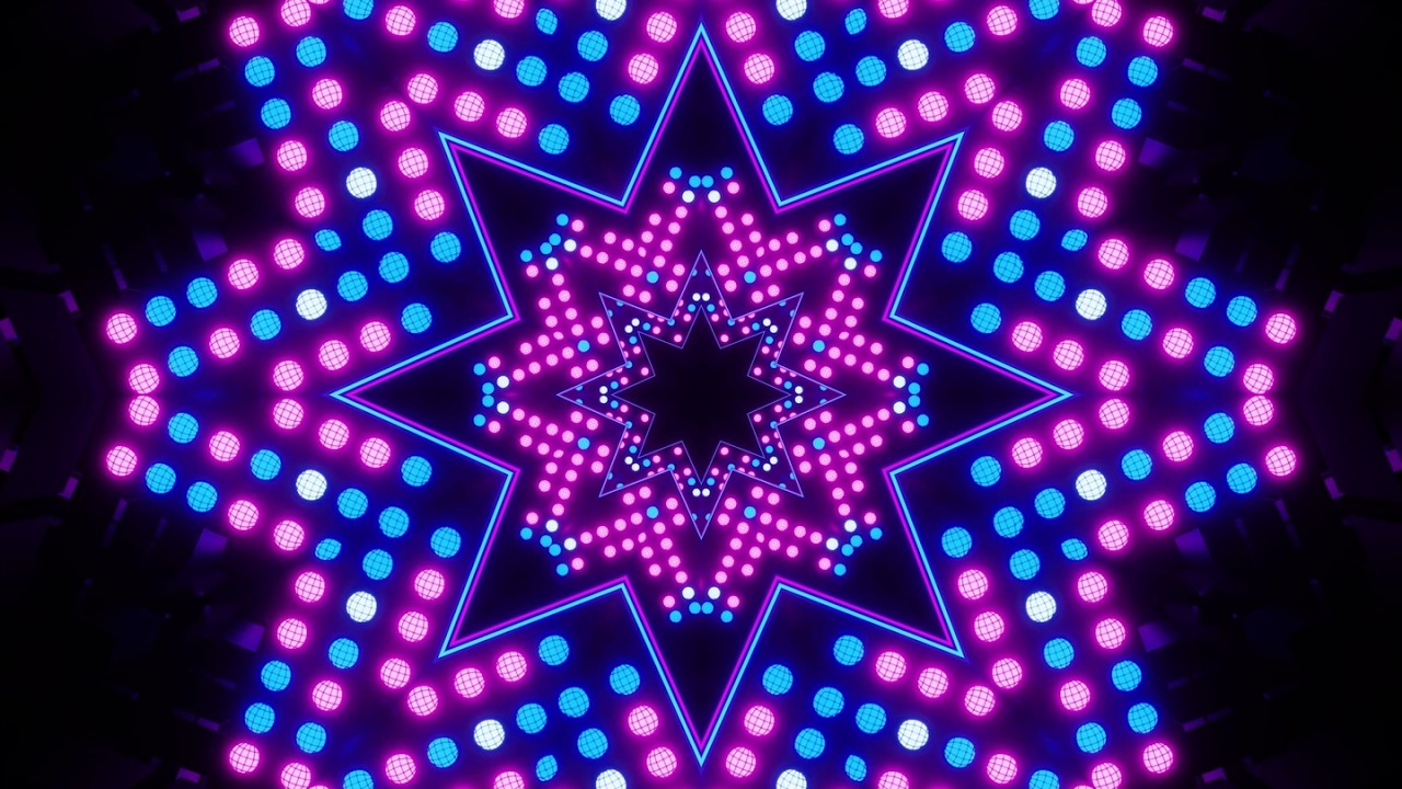 3 Hour 4k Abstract Mind Relaxing Star Blue & Pink Color Neon Lights background Video Loop