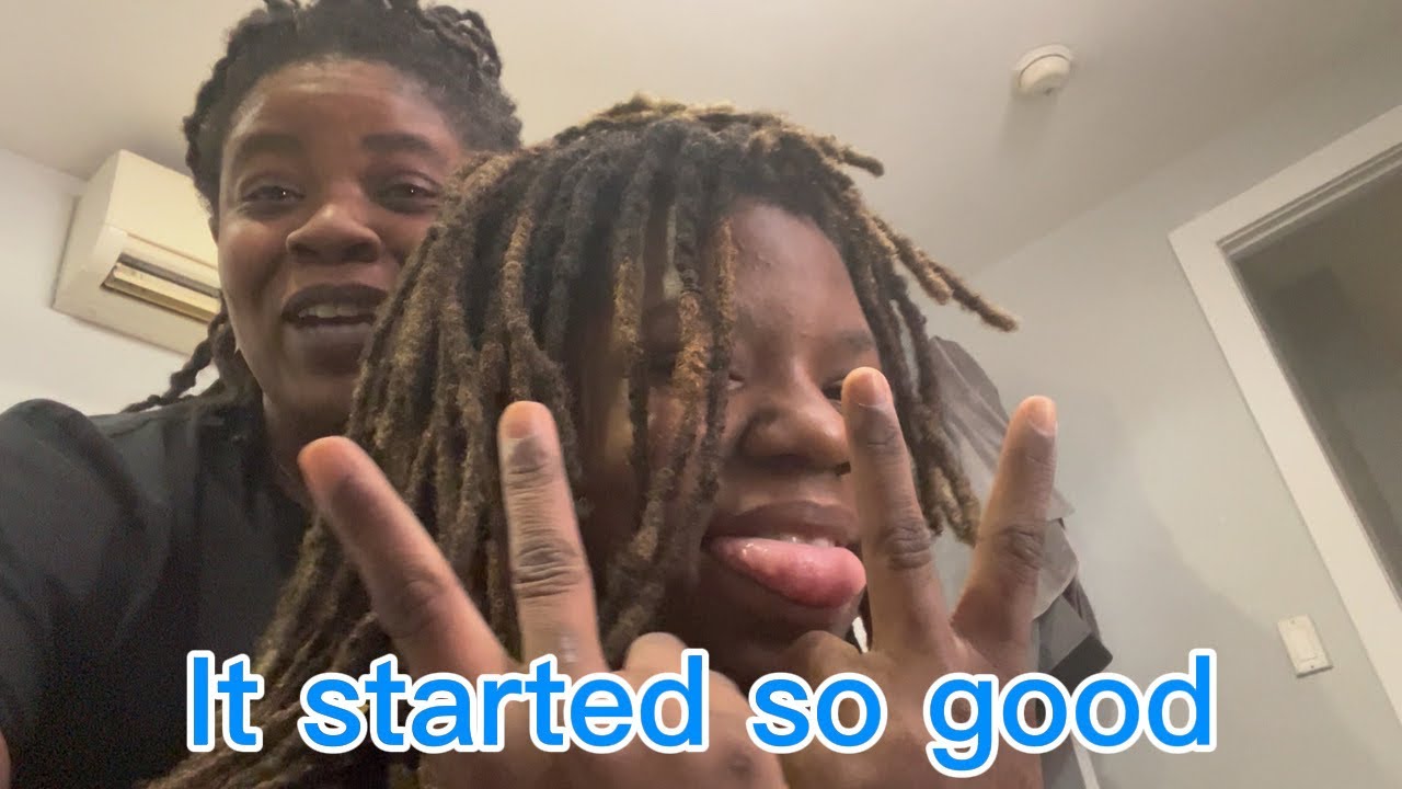 Double Twisting my niece Locs (It Took 8Hrs) Time Stamped
