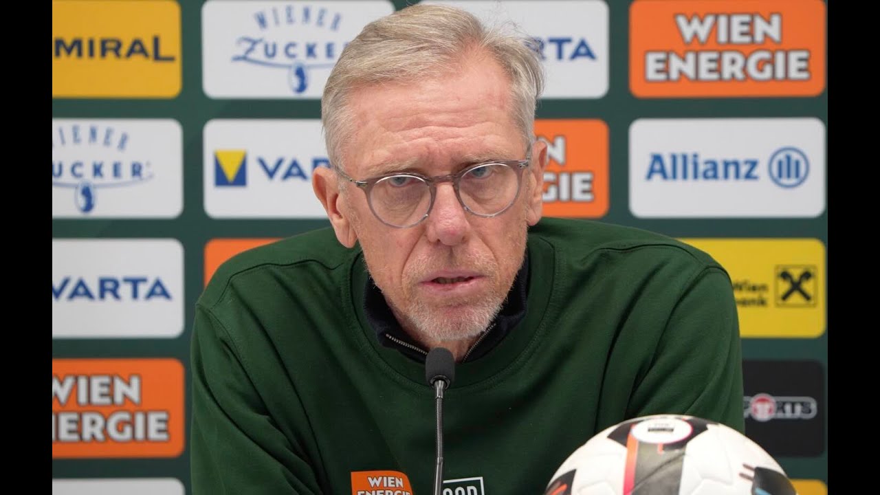 Pressekonferenz mit SK Rapid-Trainer Peter St&ouml;ger nach der Heimniederlage gegen LASK