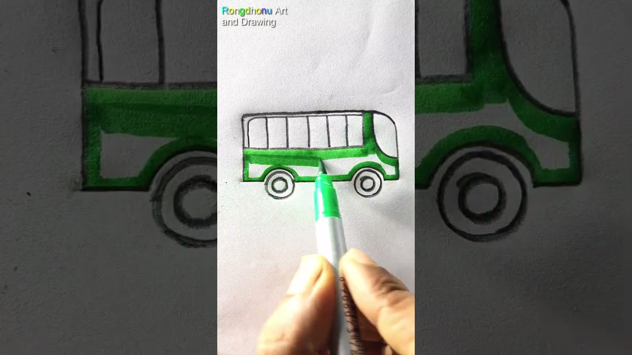 #Bus 🚌🚌 how to draw a Bus for Kids #shorts #reels