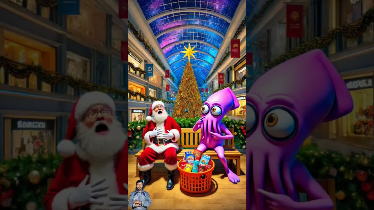 🥰 Evolution of Santa Claus : Sitting at Shopping mall ❤ Meaw Verse ✅ #cat #cute #love #shorts