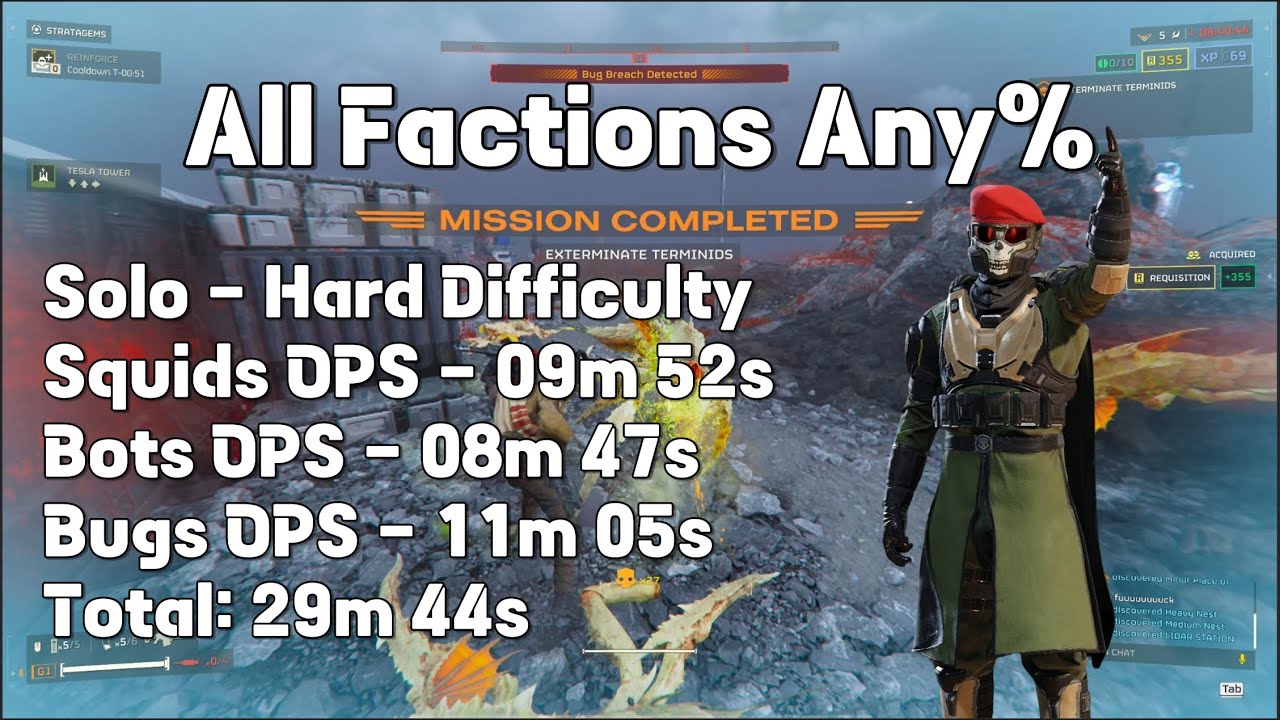 Helldivers 2 - All Factions Any% Solo Speedrun - 29m 44s