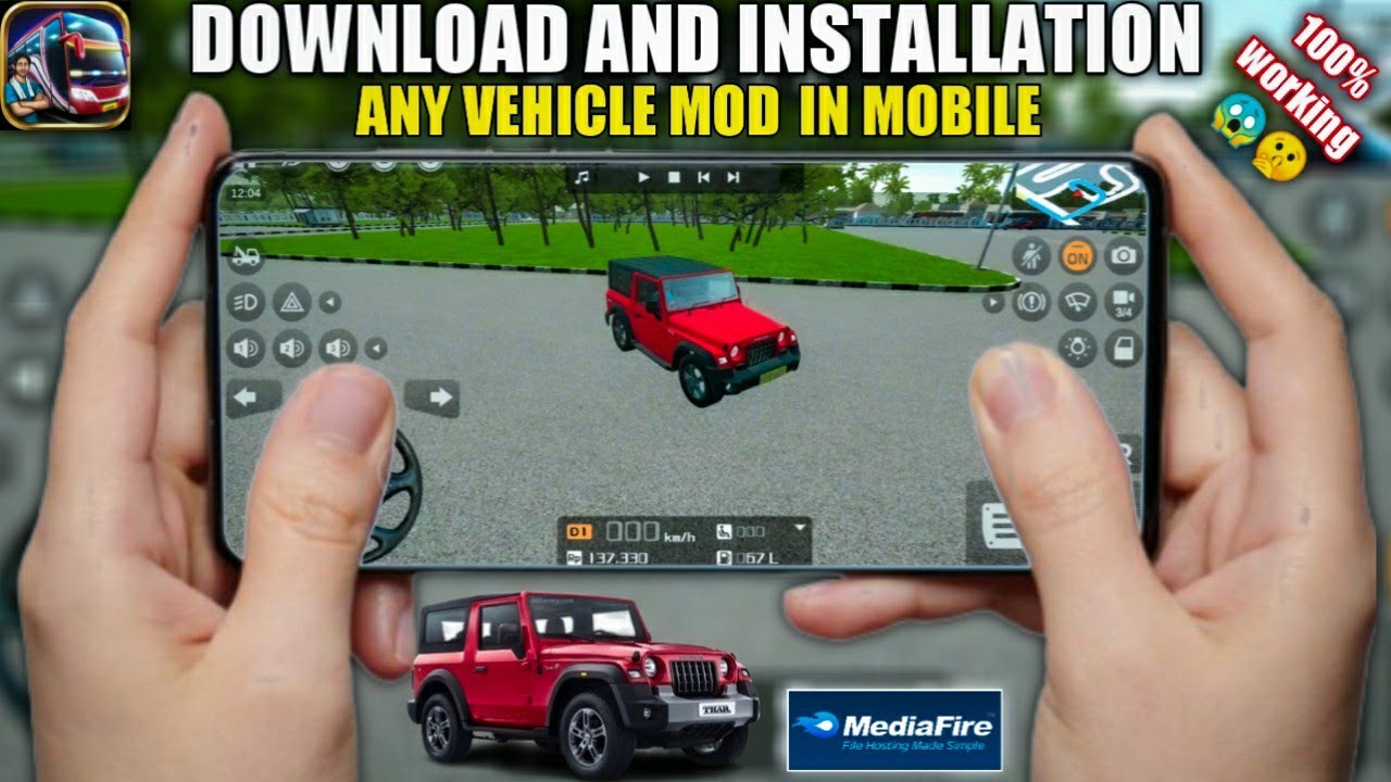 how to download install any vehicle mod in Bus simulator Indonesia mahindra thar mod Truck in BUSSID