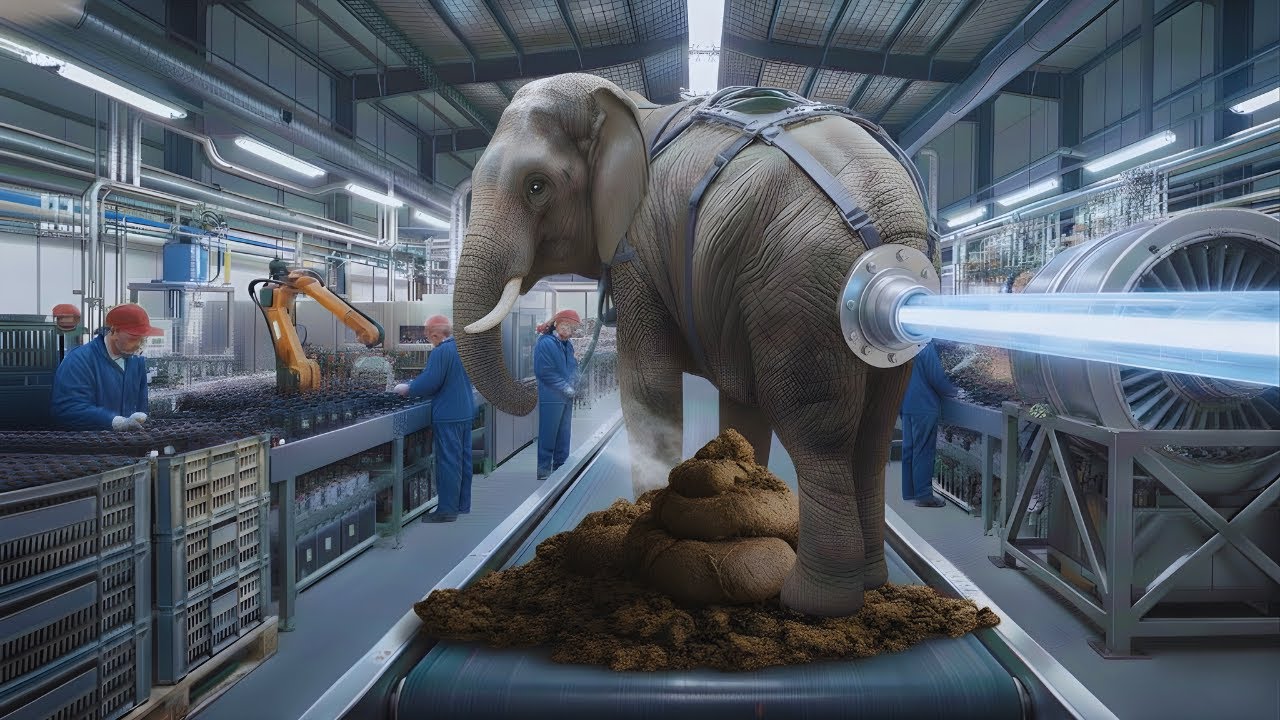 Inside a Modern Elephant Biogas Factory: From Elephant Waste to Electricity (Full Process)