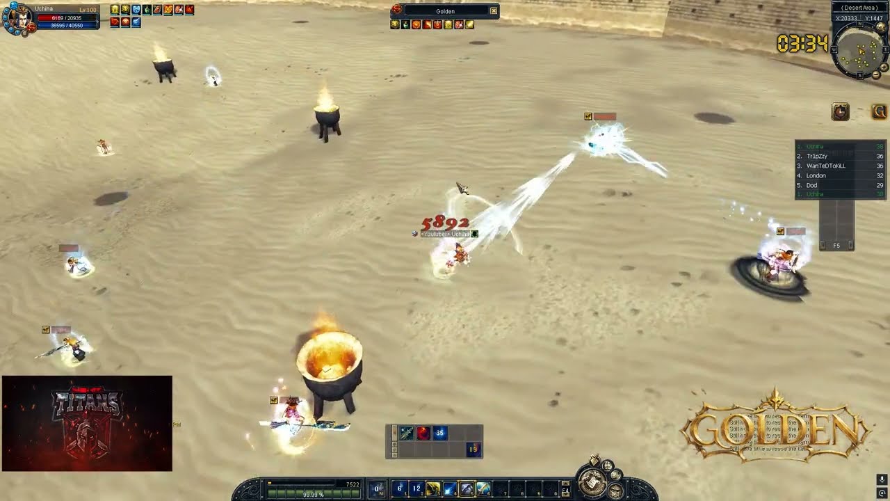 GOLDEN ONLINE ( Survival Arena 1ST RANK 49K ) Nuker Spear | Uchiha .
