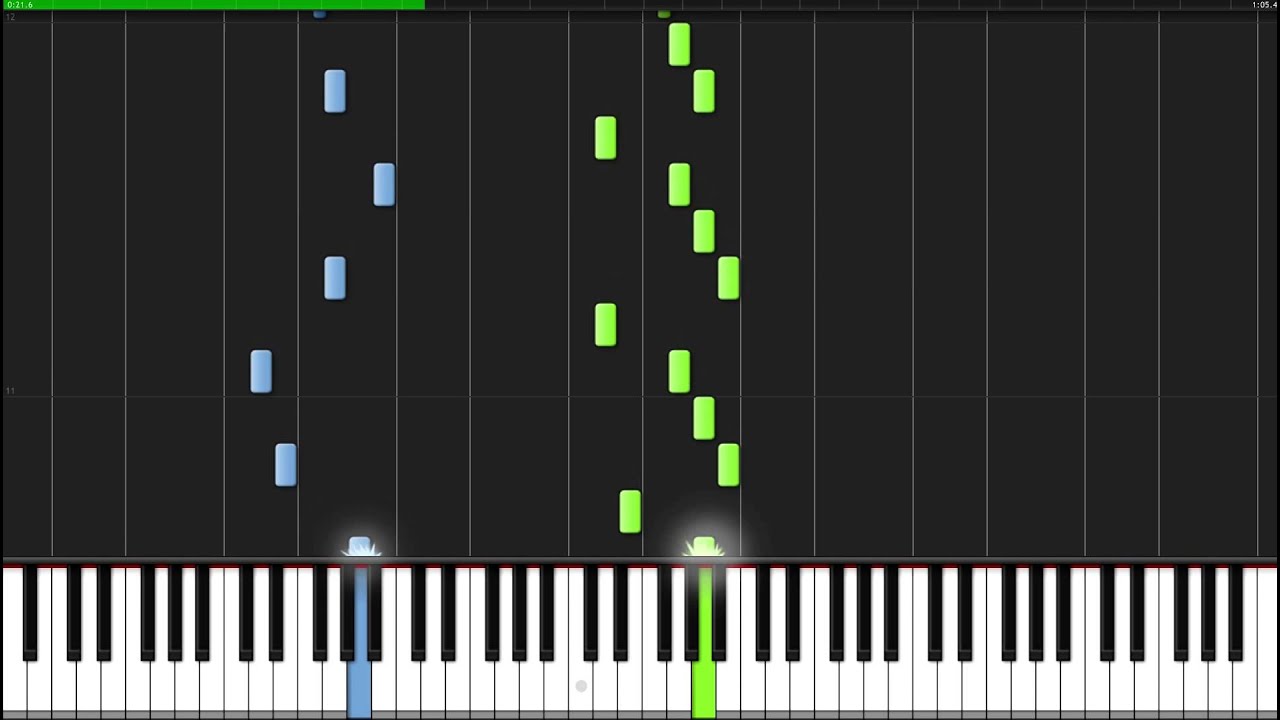 Eine Insel mit zwei Bergen -  Augsburger Puppenkiste [Piano Tutorial] (Synthesia)