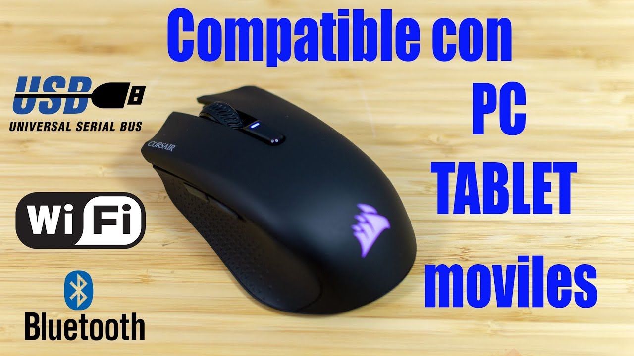 El raton gaming de corsair que  funciona en PC tablets y smartphones  - Harpoon RGB Wireless
