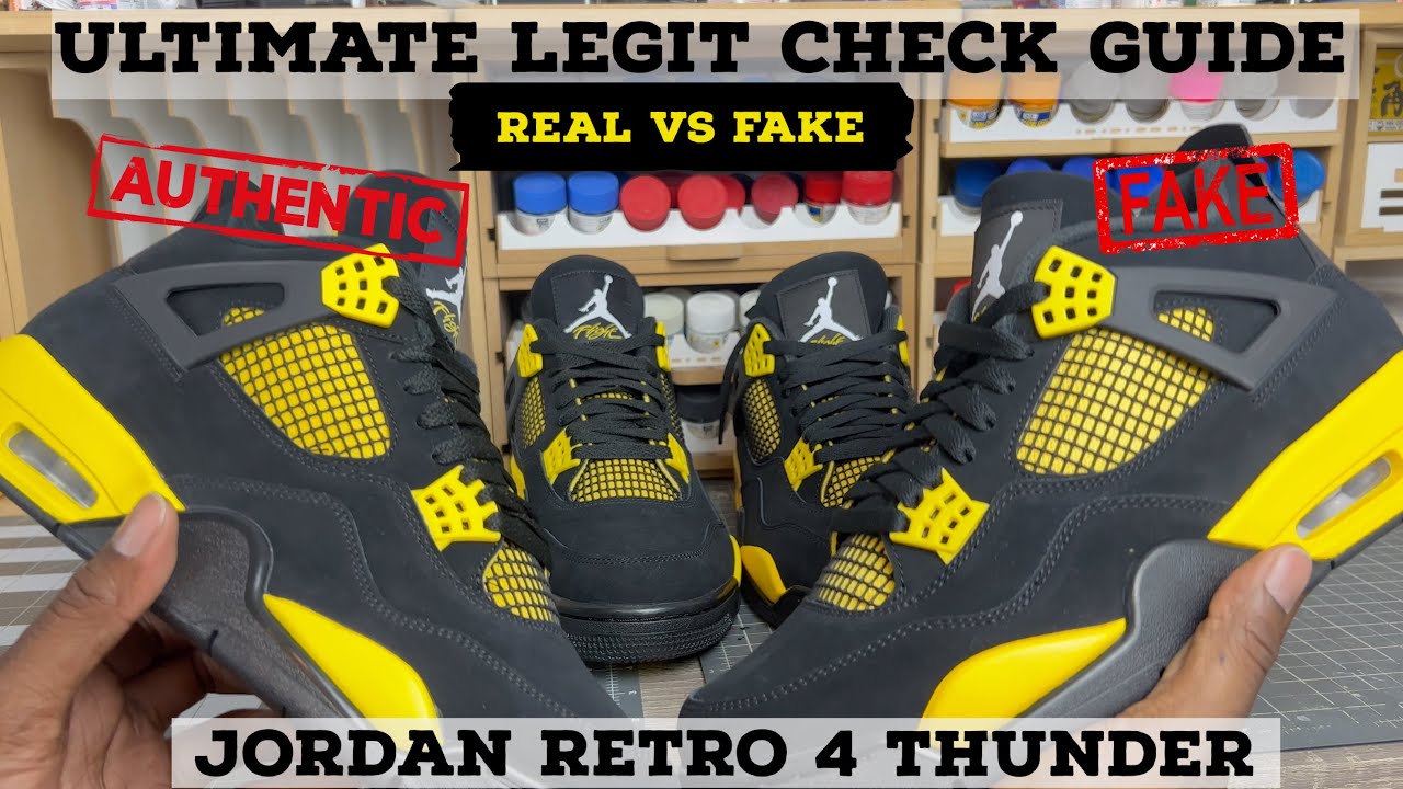 Полное руководство по проверке подлинности | Оригинал против подделки | Jordan Retro 4 Thunder | ...