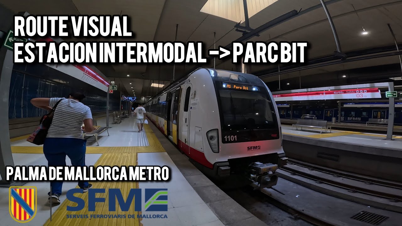 FULL ROUTE VISUAL | Palma de Mallorca Metro Line 1: Estacion Intermodal — Parc BIT