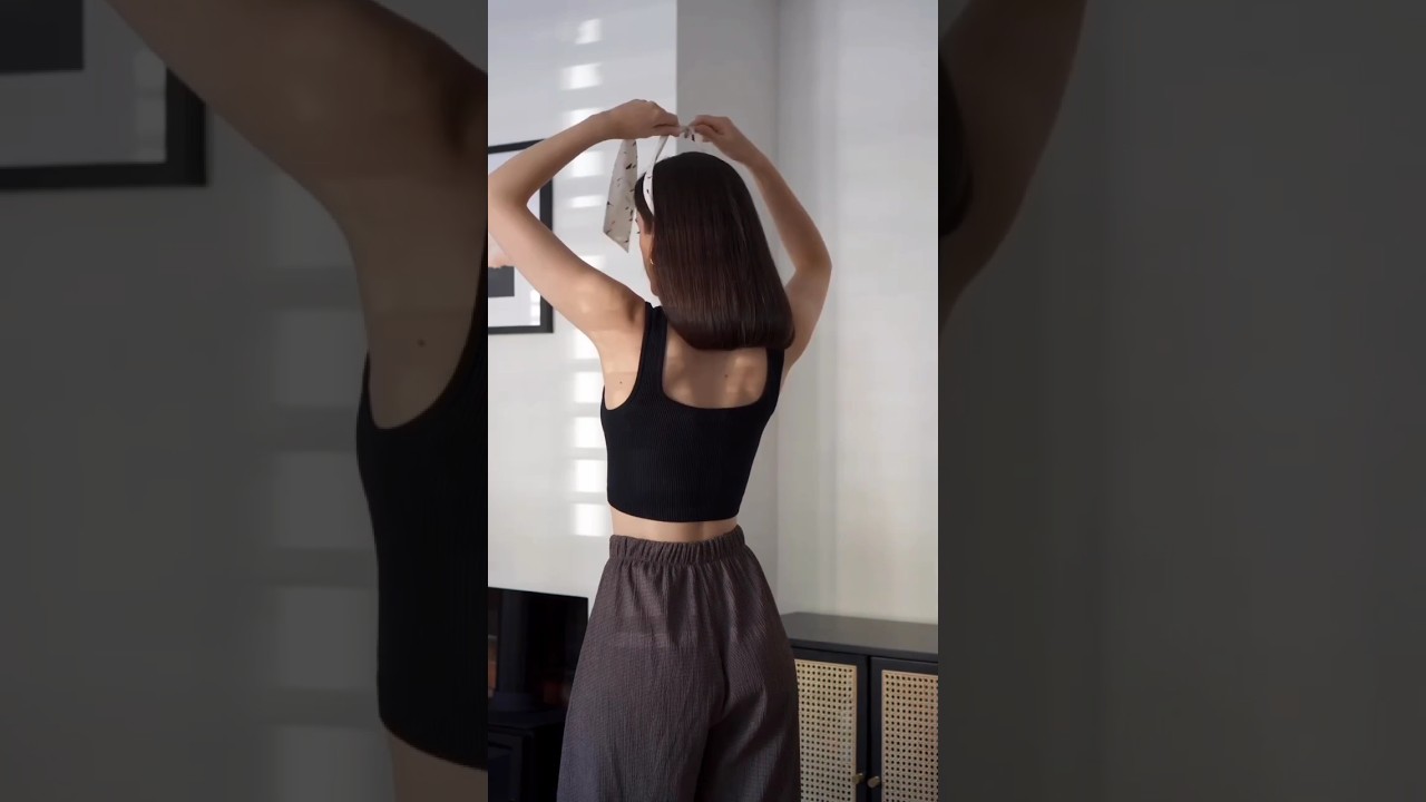 Hack to Scarf Fake Short Hair #shorthair #shortcut #shortsfeed #fakehair #viral  #youtubeshorts