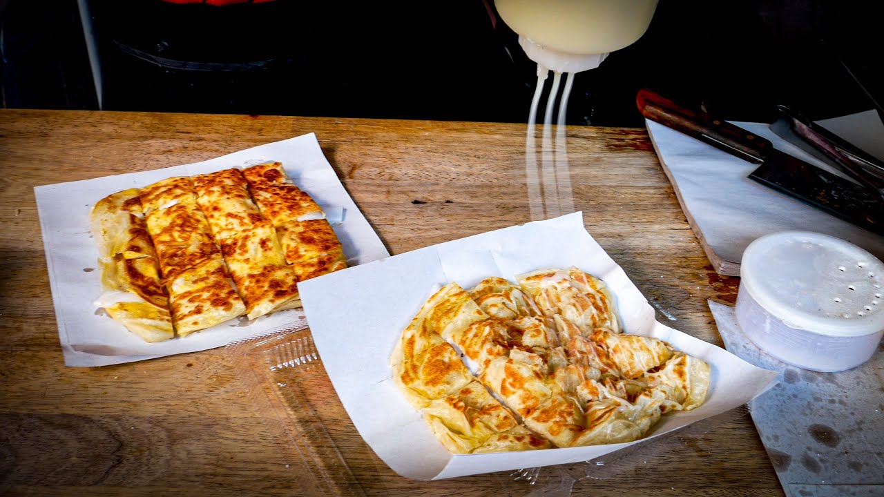 Mouth-watering Thai Roti Street Food in Bangkok Market in Thailand｜โรตีกล้วยหอม