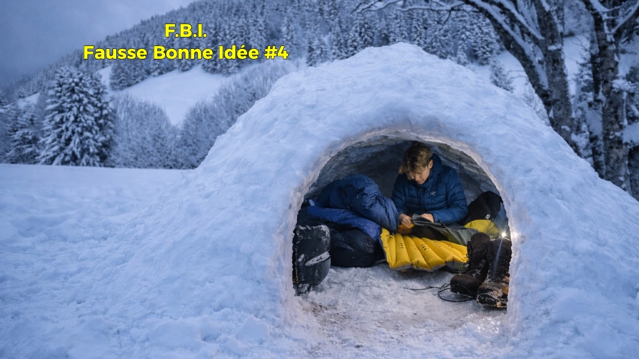 CONSTRUIRE un IGLOO et DORMIR dedans - Fausse Bonne Idée #4