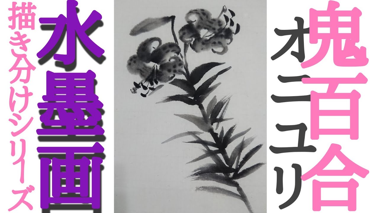 【描き方】描き分けシリーズ第８弾✨水墨画「鬼百合」の巻Tiger lily