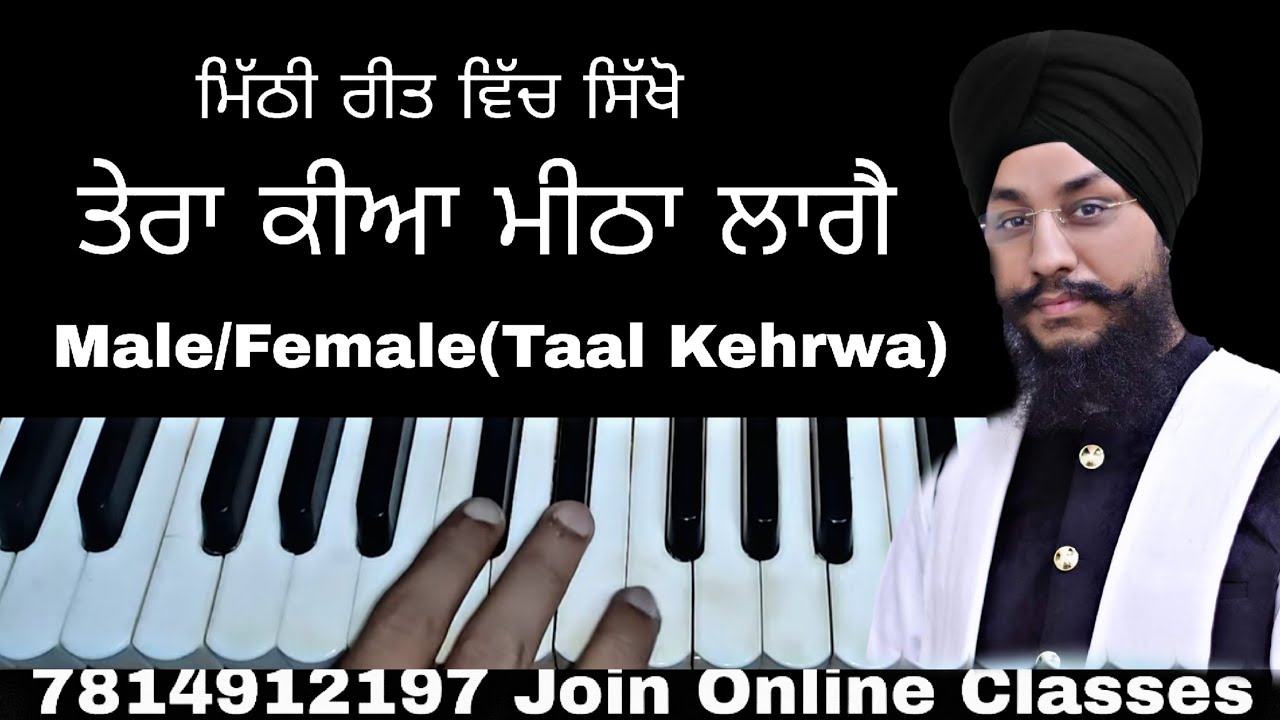 learn tera kiya meetha lage on harmonium