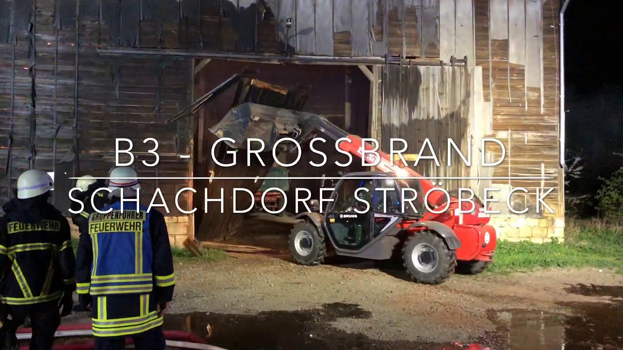 Feuerwehr Halberstadt - Großbrand / Scheune in Ströbeck