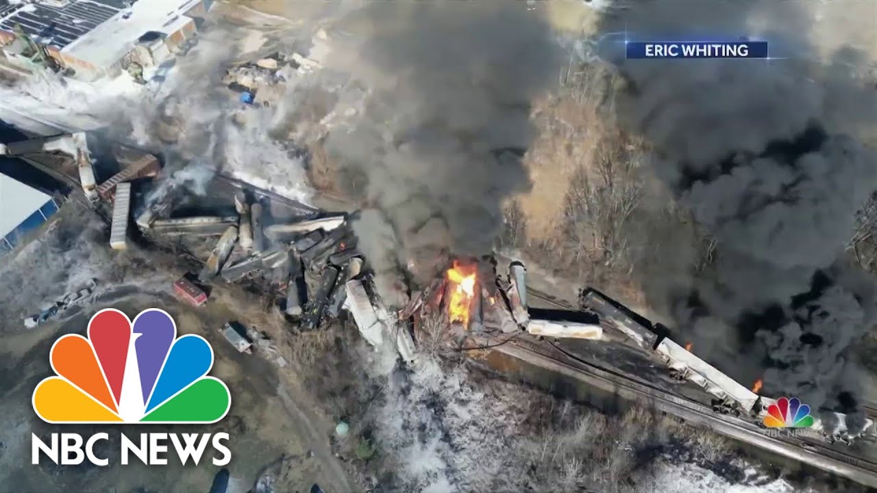 Toxic threat looms over eastern Ohio village after train derailment