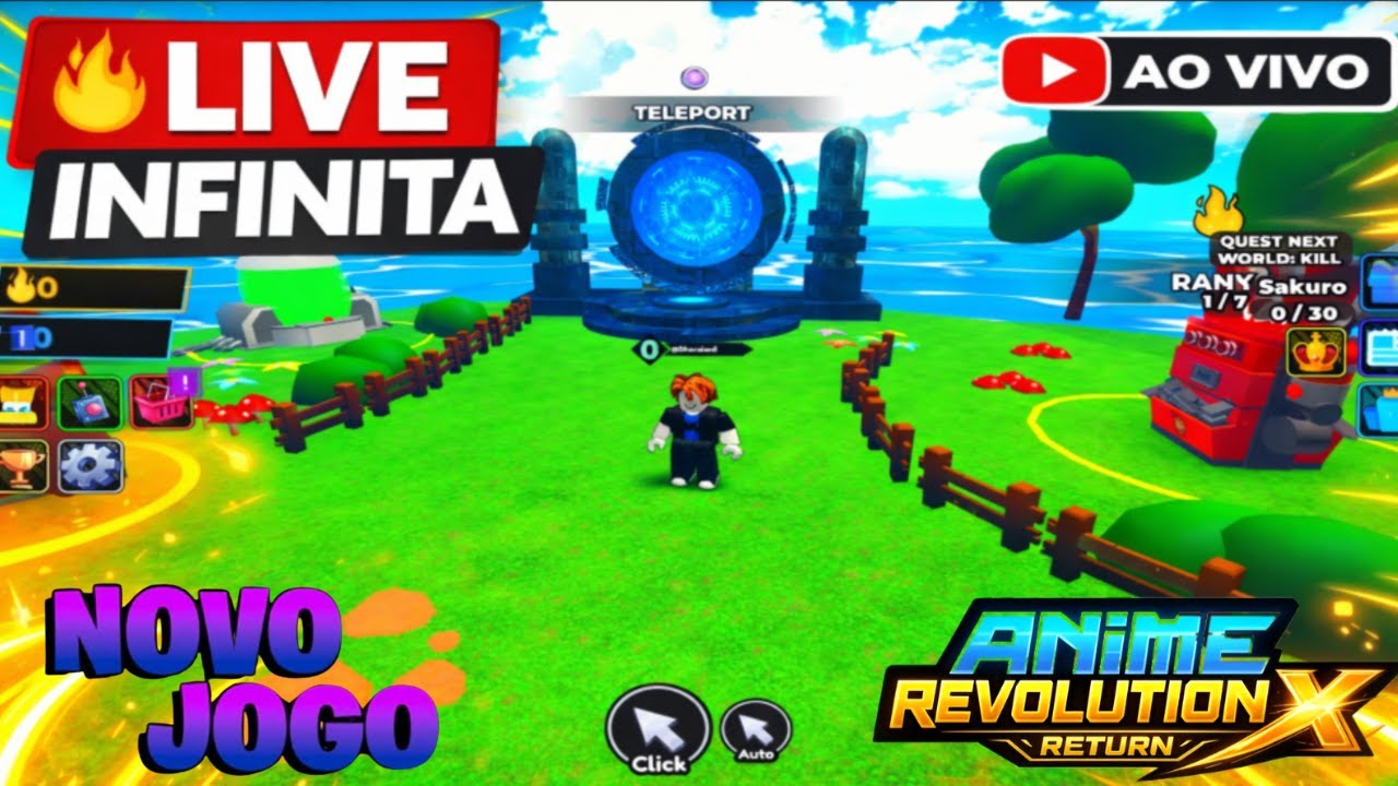 🔴 (LIVE INFINITA) ANIME REVOLUTION X LANÇAMENTO UGPHONE AUTO FARM INFINITO 24/H 📢 #roblox #ugphone