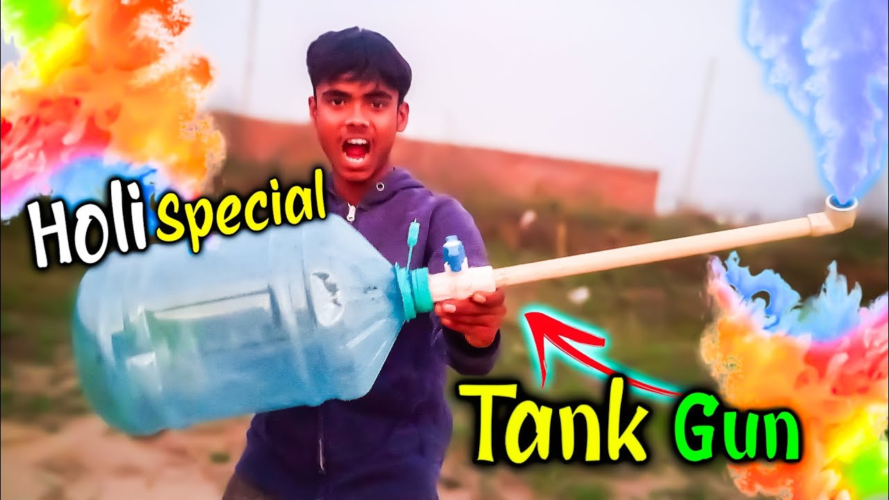 how To Make Color Cloud Holi Tank 💯| Holi Tank pichkari at Home प्लास्टिक बोतल से उड़ाएं गुलाल
