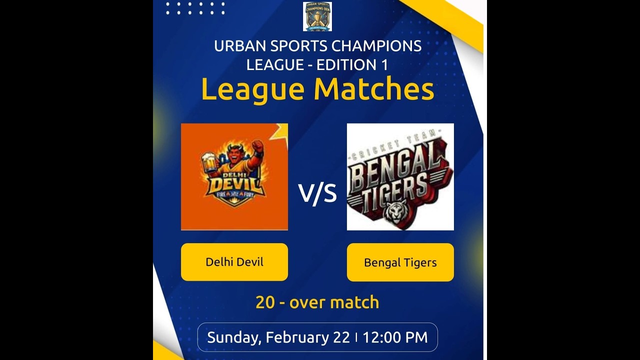 Urban Sports Studio is live  //DELHI DEVIL VS. BENGAL TIGERS//