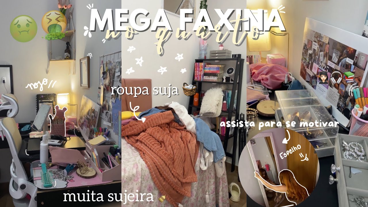 MEGA FAXINA NO QUARTO *assista para se motivar* 💐✨
