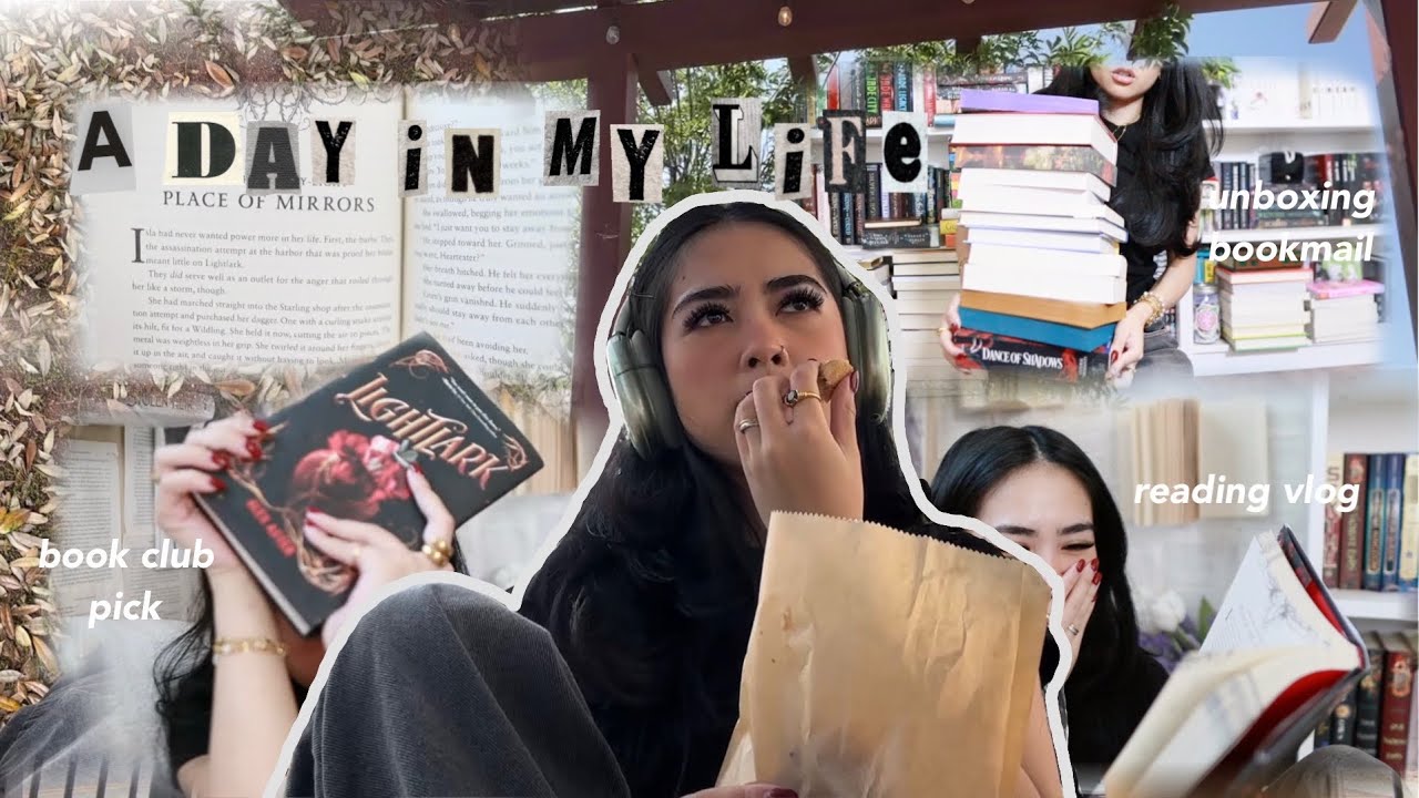 a bookish day in my life vlog ☕️📚🎧 (reading vlog + unboxing book mail)