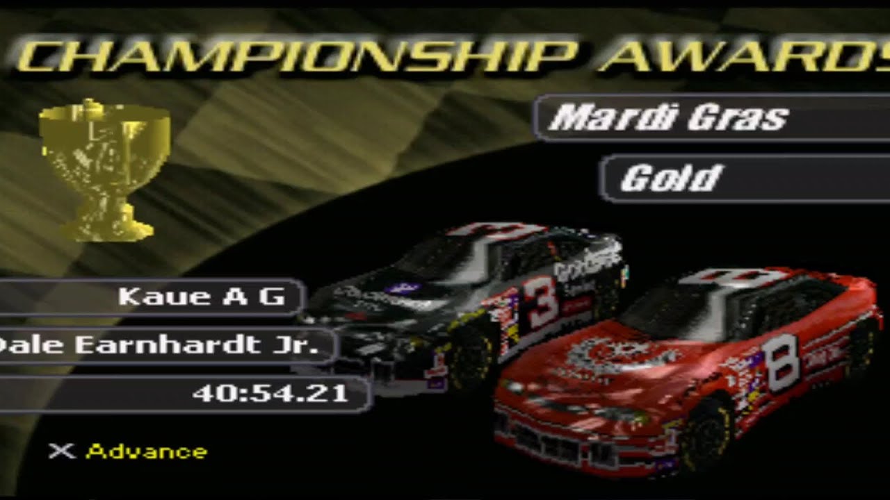 Nascar Rumble Walkthrough (Mardi Gras) Cyber Teams Rookie #6 ePSXe