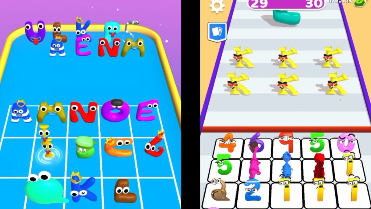 Alphabet Lore Run vs Merge Number Run, Merge Master Games ⭐ Gameplay Walkthrough
