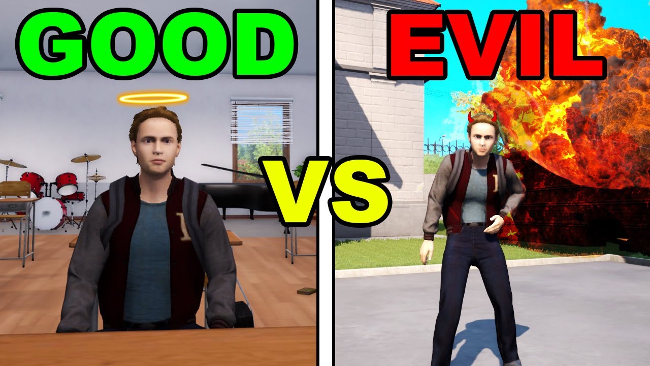 GOOD STUDENT VS EVIL STUDENT ROLEPLAY in BAD GUYS AT SCHOOL SIMULATOR