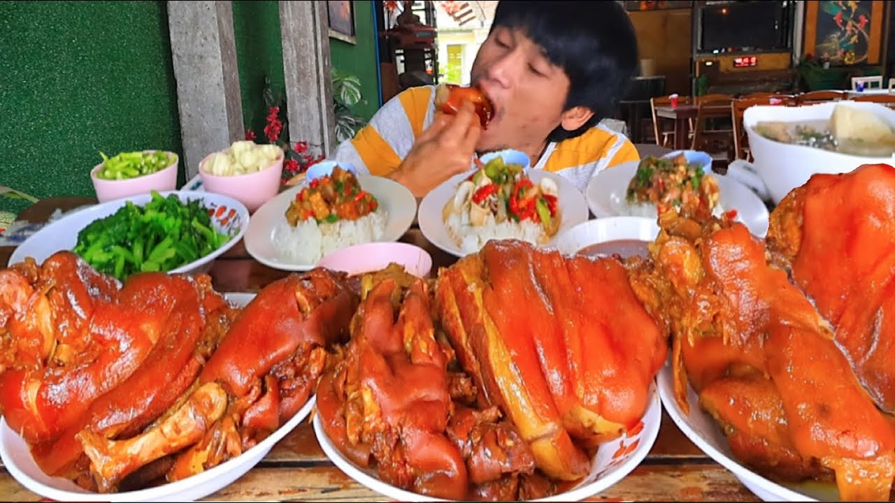 พะโล้ขาหมูน้ำจิ้มรสเด็ดแซ่บคักอีหลีครีบพี่น้องMUKBANG EATING SHOW/โก้อีสานพาแดก