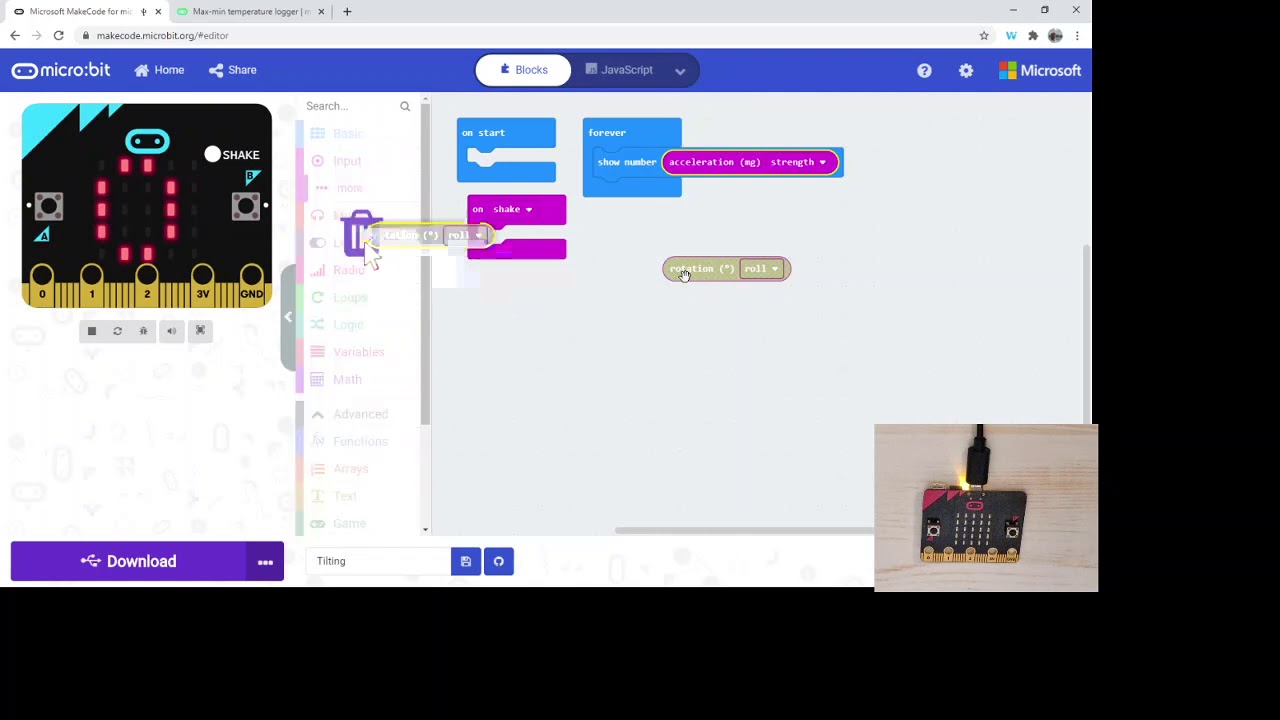 Using the accelerometer on the micro:bit