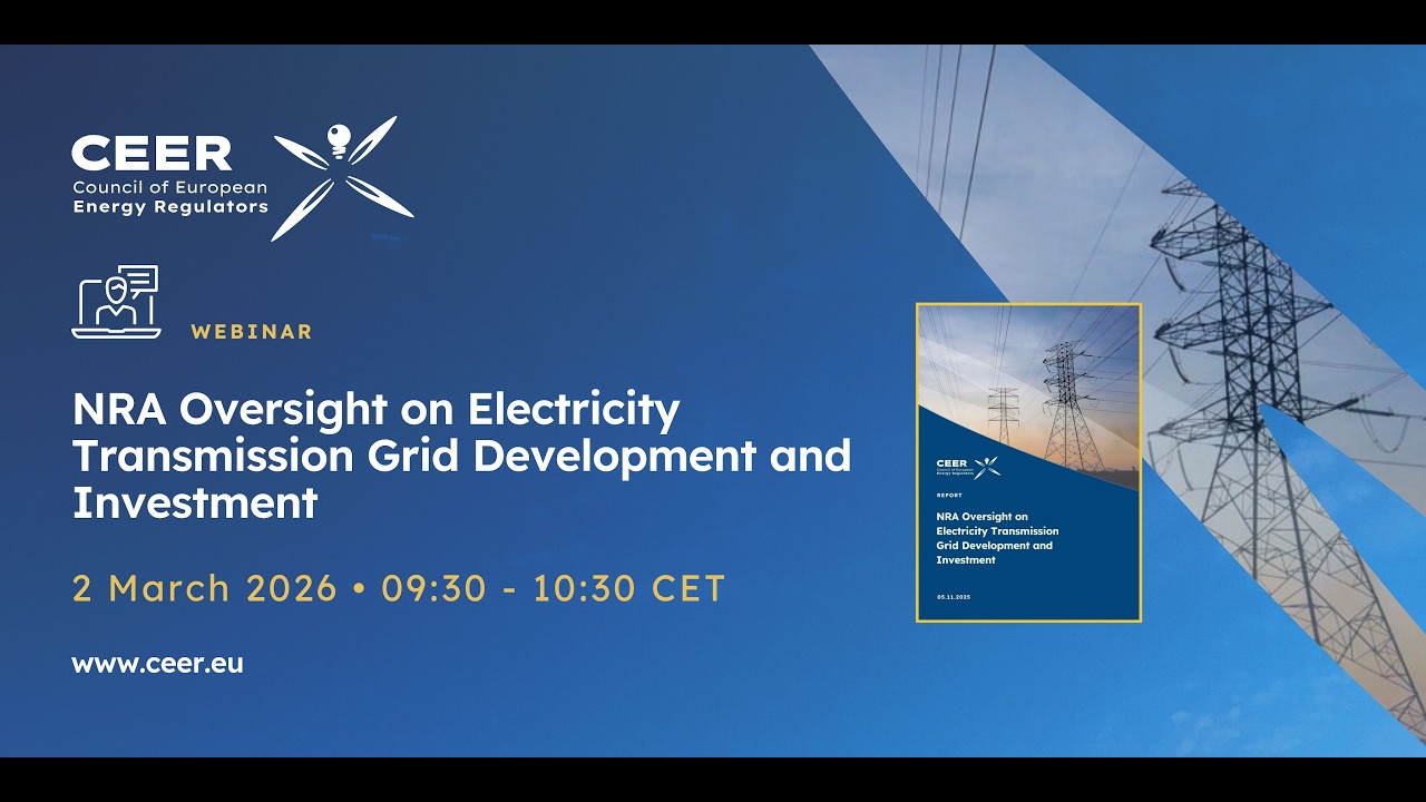 CEER Webinar on NRA Oversight on Electricity Transmission Grid Development and Investment