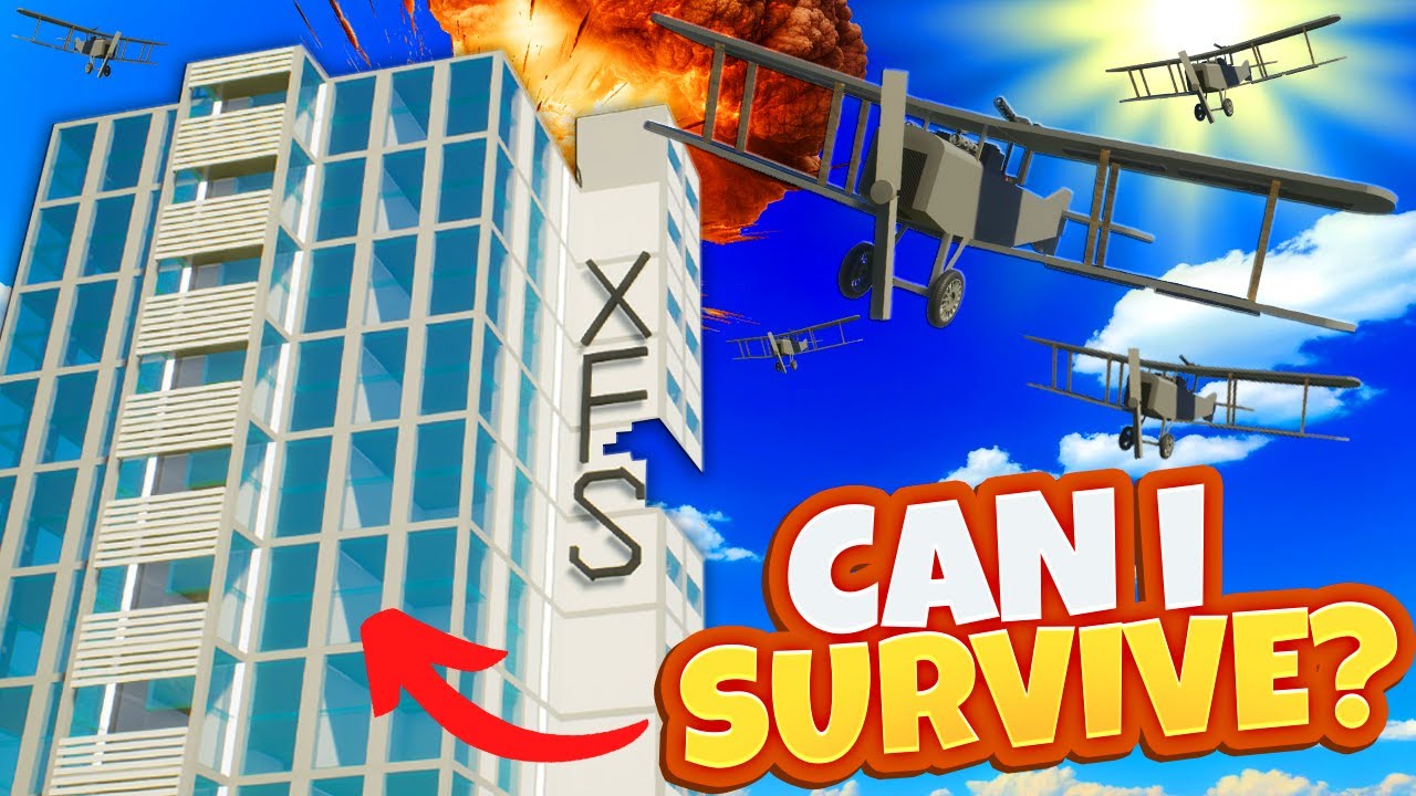 Surviving a SWARM of AI ATTACK PLANES in Tower Survival! (Brick Rigs)