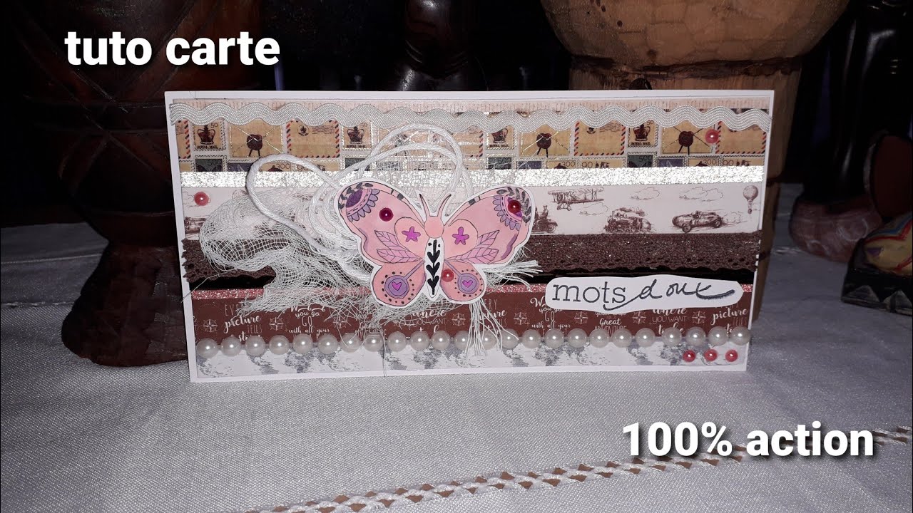 Tuto carte/ on utilise ses washi tape de chez action.