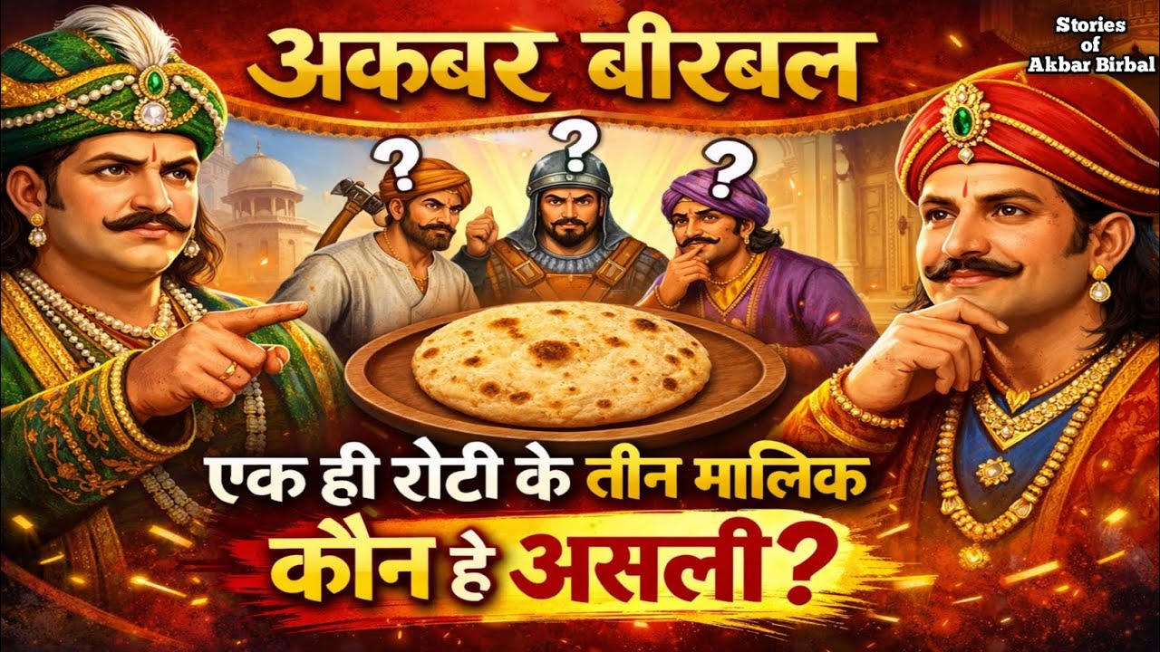 एक रोटी के तीन मलिक असली कौन | अकबर बीरबल कि कहानी Akbar Birbal ki kahaniyan & Stories Akbar Birbal