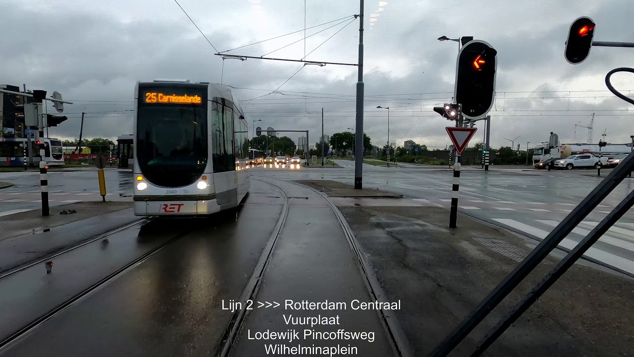 Cabinerit RET tram 2 Charlois - Rotterdam Centraal Juni 2020 (Omleiding)