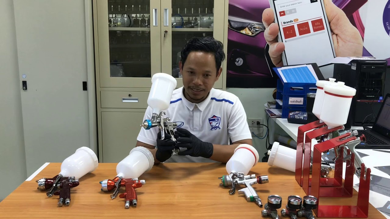 เปรียบเทียบปืนพ่นสี SATA , SAGOLA , ANEST IWATA ,DEVILBISS