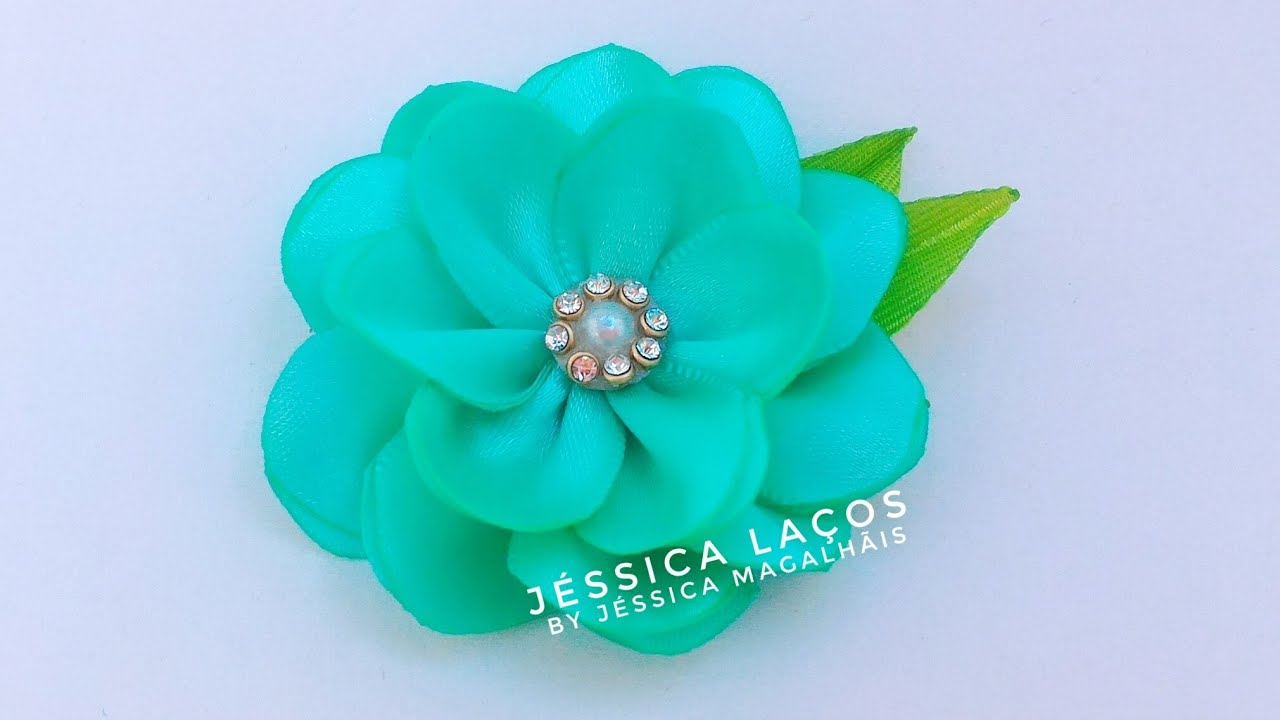 DIY - PAP Flor de cetim facil  - satin flower Easy  - satin flower