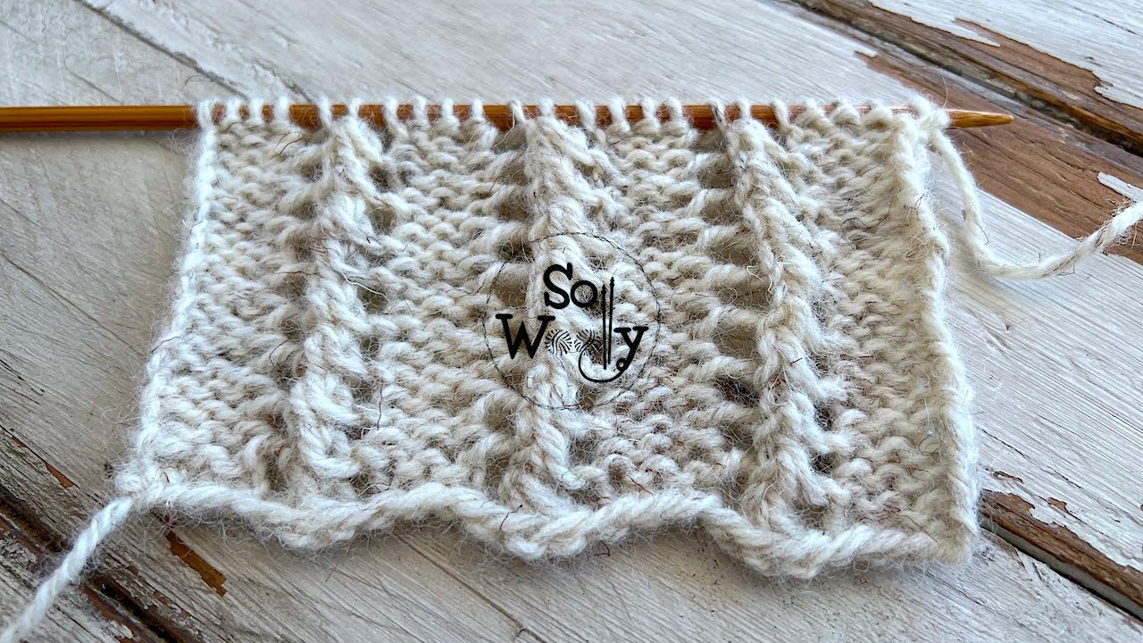 How to knit the Eyelet Ridge stitch pattern (2 rows only!) - So Woolly
