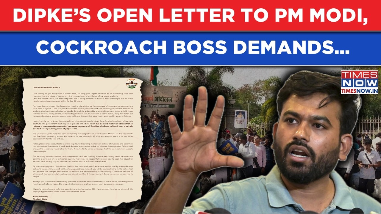 Cockroach Janta Party's Open Letter To PM Modi, CJP Boss Abhijeet Dipke Wants This Ahead Of Re-NEET