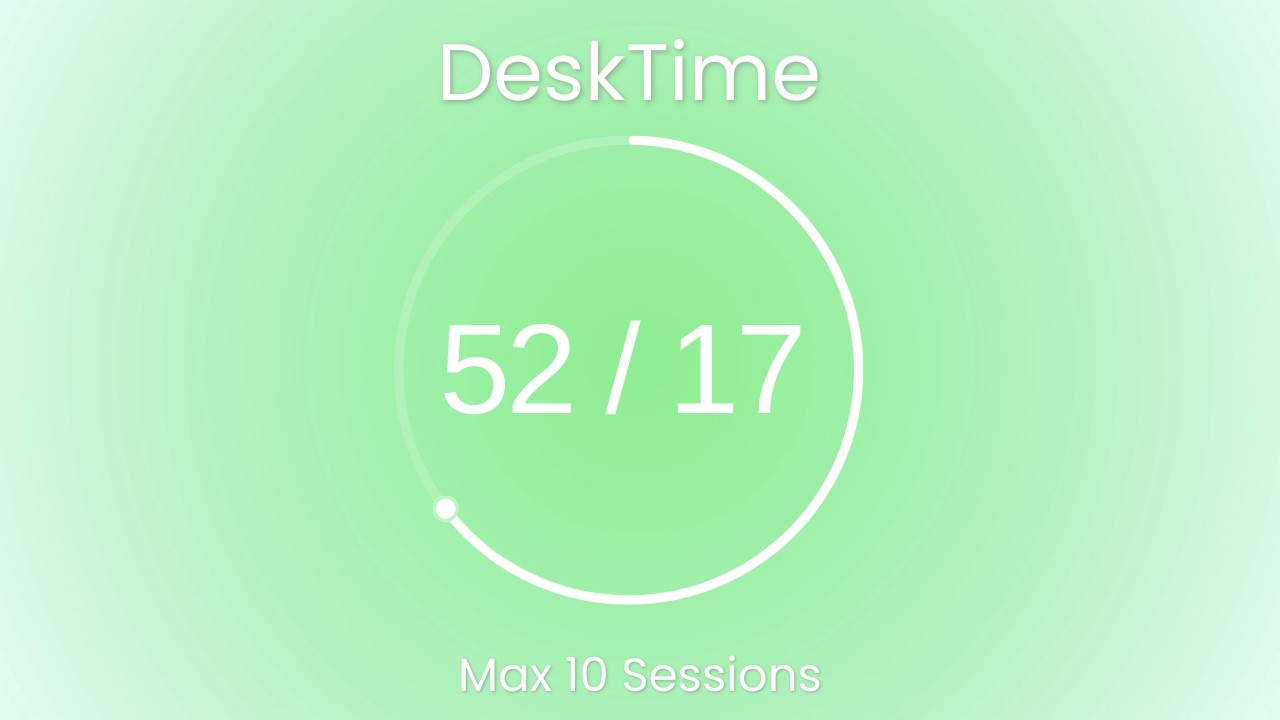 DeskTime Pomodoro 52/17 | Mint Morning Mist 💚 10 Sessions | #98FF98 #BDFCC9 #E6FFF0