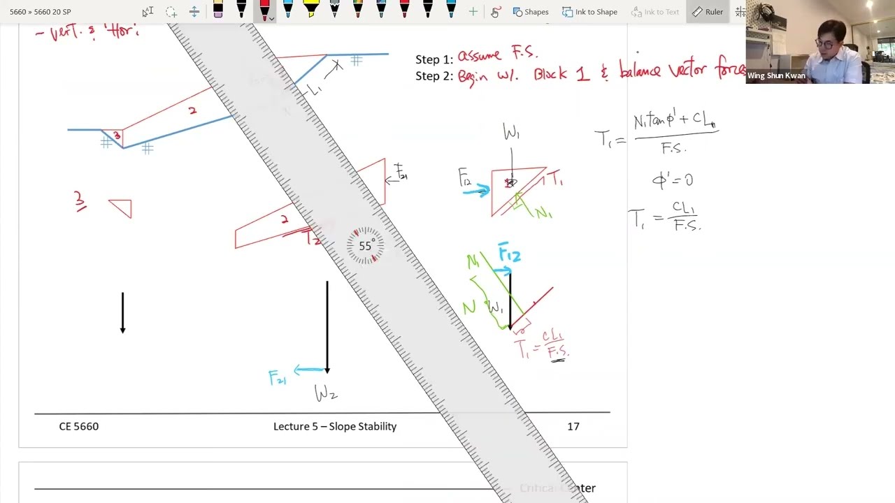 Slope Stability-Wedge Method for non-circular slip surface #geotechnical #stability